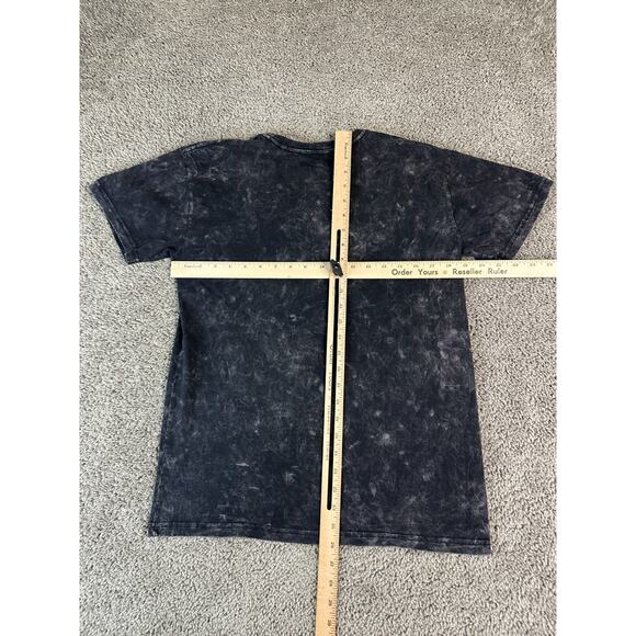 Rolling Stones Shirt Womens Large Black Acid Wash Hot Lips Short Sleeve Rock - Picture 5 of 8